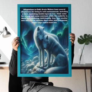 Majestic White Wolves Resting Poster