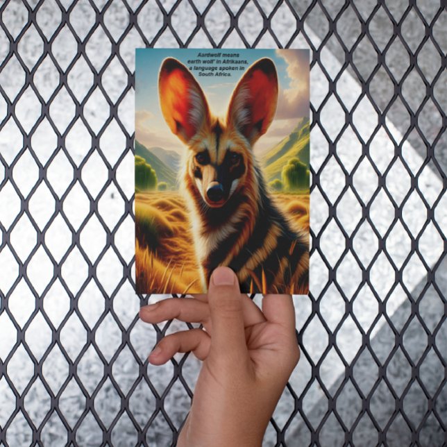 Majestic Wild Aardwolf Roaming the Field Postcard (Creator Uploaded)