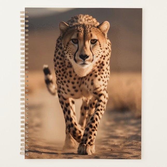 Majestic Wild Cheetah Running Photo Planner (Front)