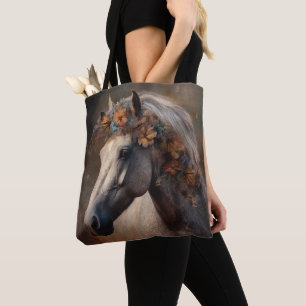 Majestic Wild Horse with Colourful Mane  Tote Bag
