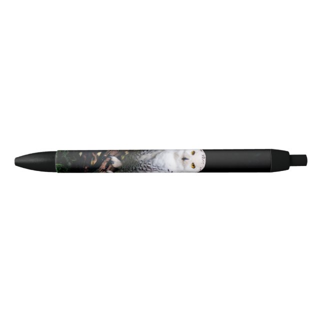 Majestic winter snowy owl black ink pen (Front)