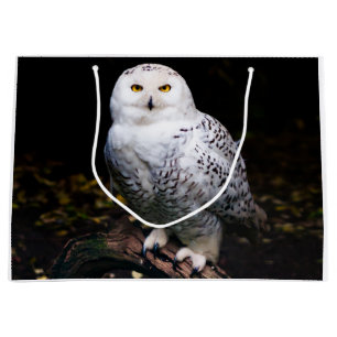 Majestic winter snowy owl large gift bag
