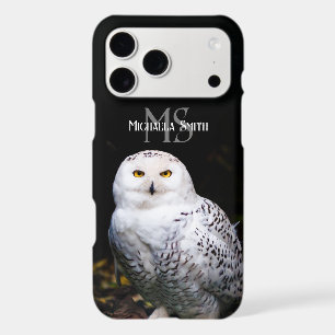 Majestic winter snowy owl monogram custom name
