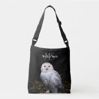 Majestic winter snowy owl monogram custom name