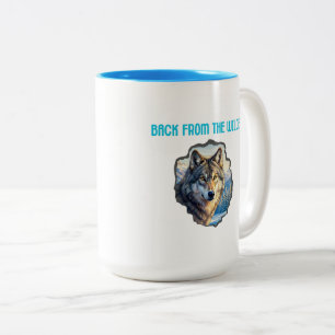 Majestic Wolf Double Exposure Wilderness Mugs