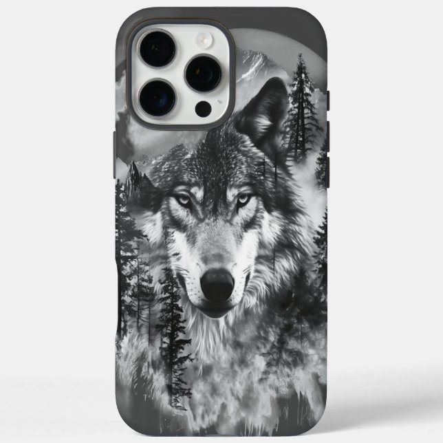 Majestic wolf emerging from misty forest at dawn Case-Mate iPhone case (Back)