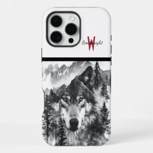 Majestic wolf emerging from misty forest at dawn iPhone 16 pro max case