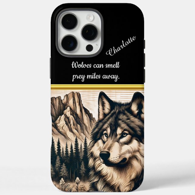 Majestic wolf gazes at mountain scenery in nature Case-Mate iPhone case (Back)