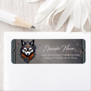 Majestic wolf head, finished in a deep return address label