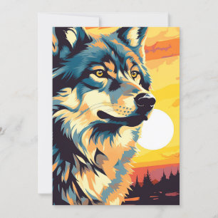 Majestic Wolf Impressionist Journey Holiday Card