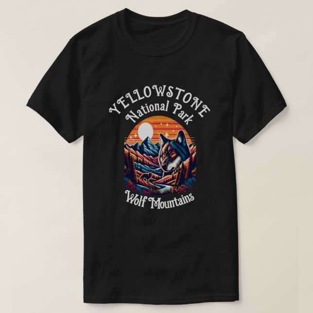 Majestic Wolf in Mountainous Terrain T-Shirt (Design Front)