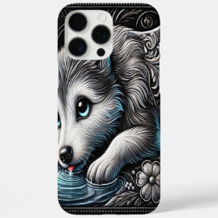Majestic Wolf Moonlit Portrait iPhone 16 Pro Max Case