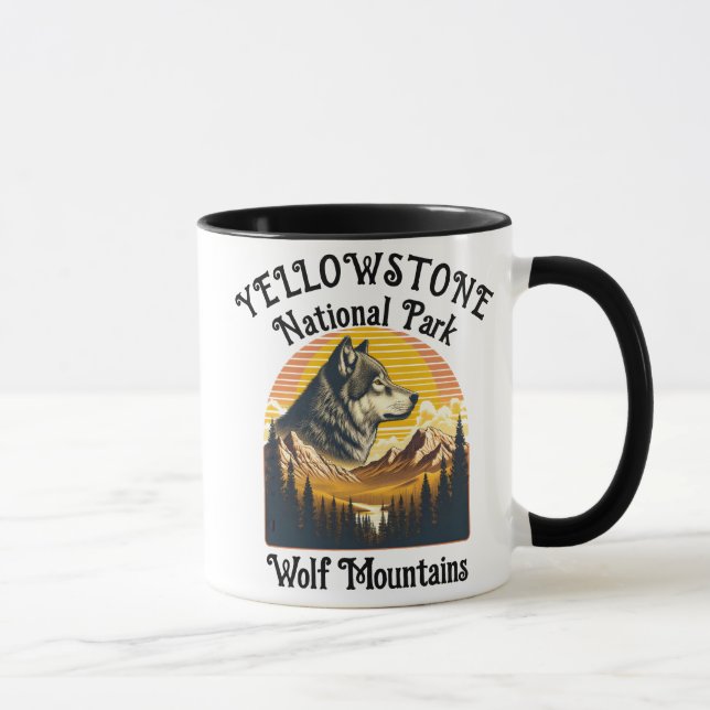 Majestic Wolf of Yellowstone Mug (Right)
