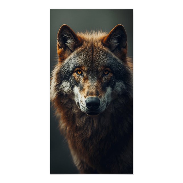 Majestic Wolf Portrait Strength & Royal Confidence Poster (Front)