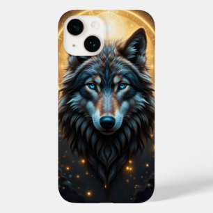 Majestic Wolf Portrait with Golden Aura Case-Mate iPhone 14 Case