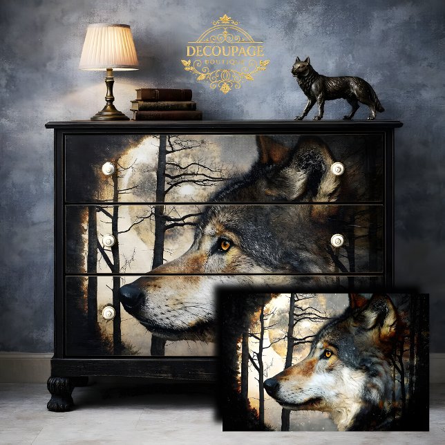 Majestic Wolf Profile Decoupage Tissue Paper (Majestic Wolf Profile Decoupage Tissue Paper)