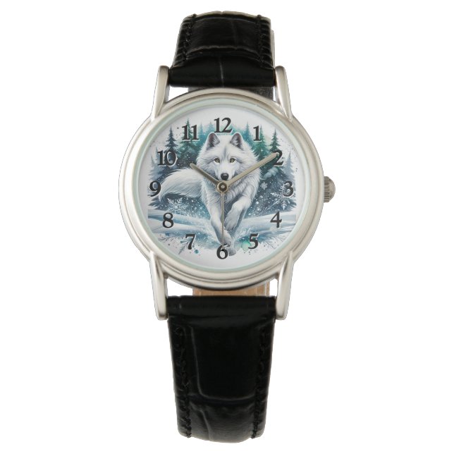 Majestic Wolf Timepiece Watch (Front)