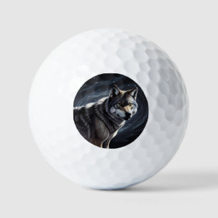 Majestic Wolf Under Starry Sky Golf Balls