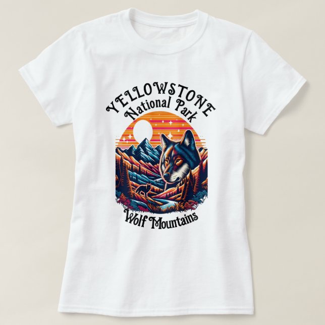 Majestic Wolf With Mountaintop T-Shirt (Design Front)