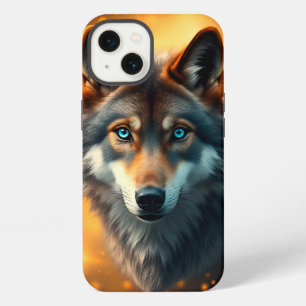Majestic Wolf with Striking Blue Eyes iPhone 13 Case