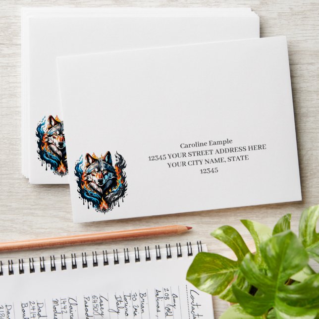 Majestic wolf's head  envelope (Stacked)