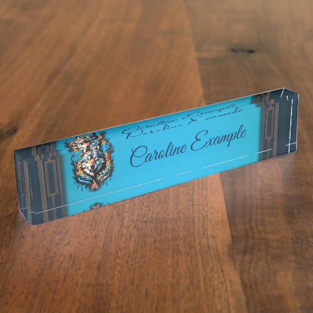 Majestic wolf's head  nameplate (Side)