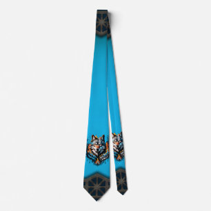 Majestic wolf's head tie