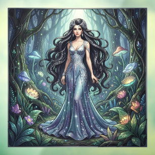Majestic woman with silver dress