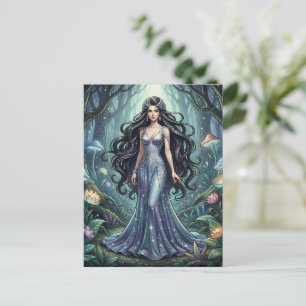 Majestic woman with silver dress postcard