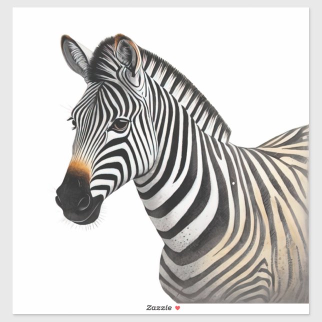 Majestic Zebra Portrait Realistic Wildlife Art (Sheet)