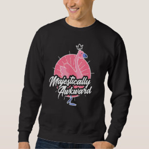 Majestically Awkward Flamingo And Quirky Sweatshirt