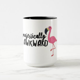 Majestically Awkward Flamingo Black 15oz Combo Mug