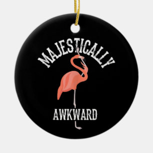 Majestically Awkward Wading Bird Lover Art Flaming Ceramic Ornament