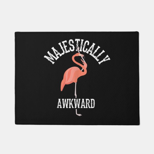 Majestically Awkward Wading Bird Lover Art Flaming Doormat (Front)