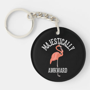Majestically Awkward Wading Bird Lover Art Flaming Key Ring