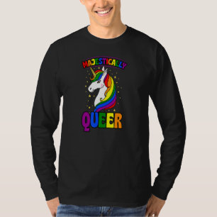 Majestically Queer Gay Unicorn Rainbow Pride Love T-Shirt