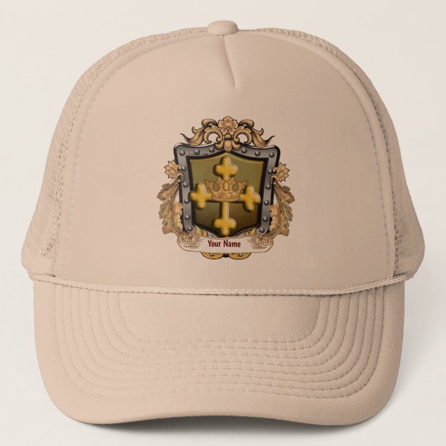 Majesty Family Crest Surname Trucker Hat (Front)