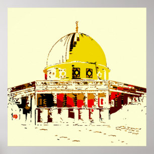 Majesty in Gold: The Dome of the Rock Travel Poster