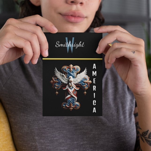 Majesty of Faith: Eagle Soaring Above Cross Postcard (Creator Uploaded)