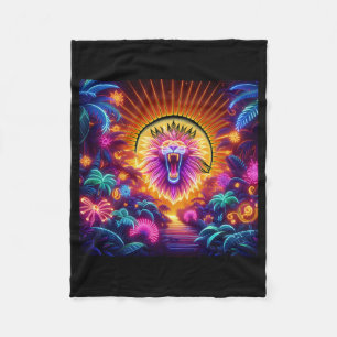 Majesty The Lion Neon Jungle BLANKET