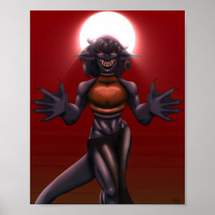Maji Dark Fantasy Art Original Warlock Character Poster