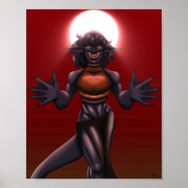 Maji Dark Fantasy Art Original Warlock Character Poster (Front)