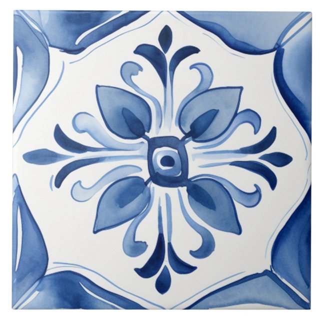 Majolica ,blue tiles,Sicilian tiles,Ceramic Tile (Front)