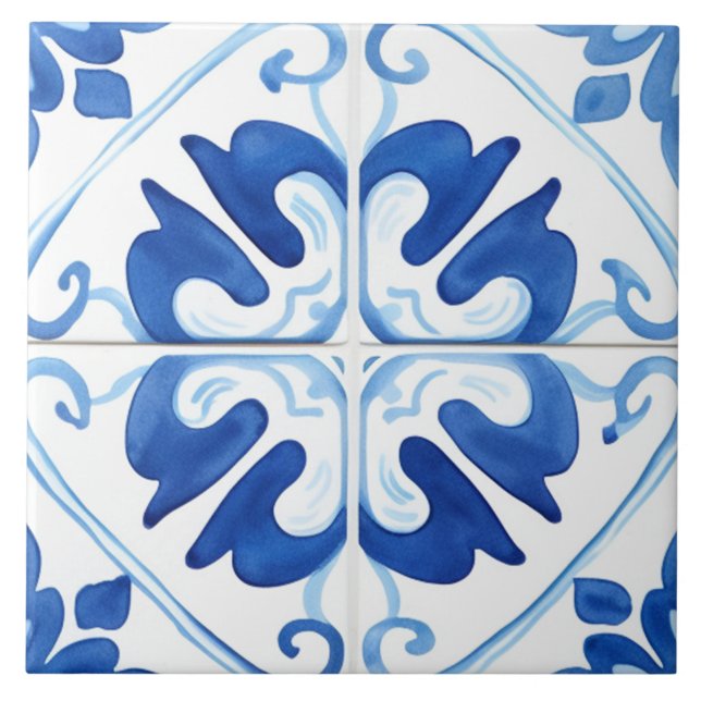 Majolica,blue tiles,Sicilian tiles,Ceramic Tile (Front)