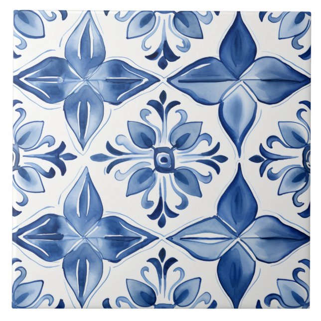 Majolica ,blue tiles,Sicilian tiles,Ceramic Tile (Front)