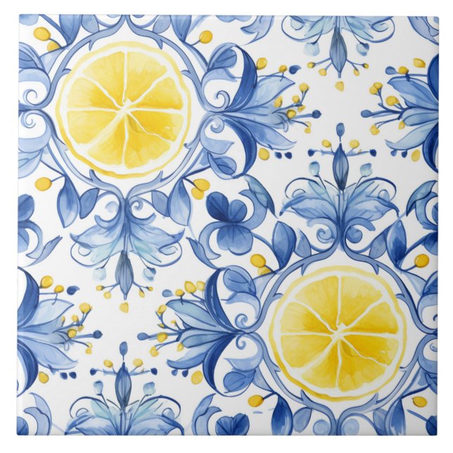 Majolica,blue tiles,Sicilian tiles,Ceramic Tile (Front)