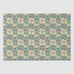 Majolica,blue tiles,Sicilian tiles, Tissue Paper