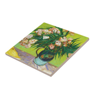 Majolica Jar Branches Oleander Vincent van Gogh Ceramic Tile