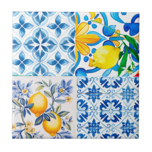 Majolica,lemon ,Sicilian tiles, Ceramic Tile