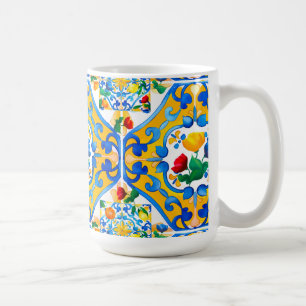 Majolica,lemon ,Sicilian tiles, Coffee Mug